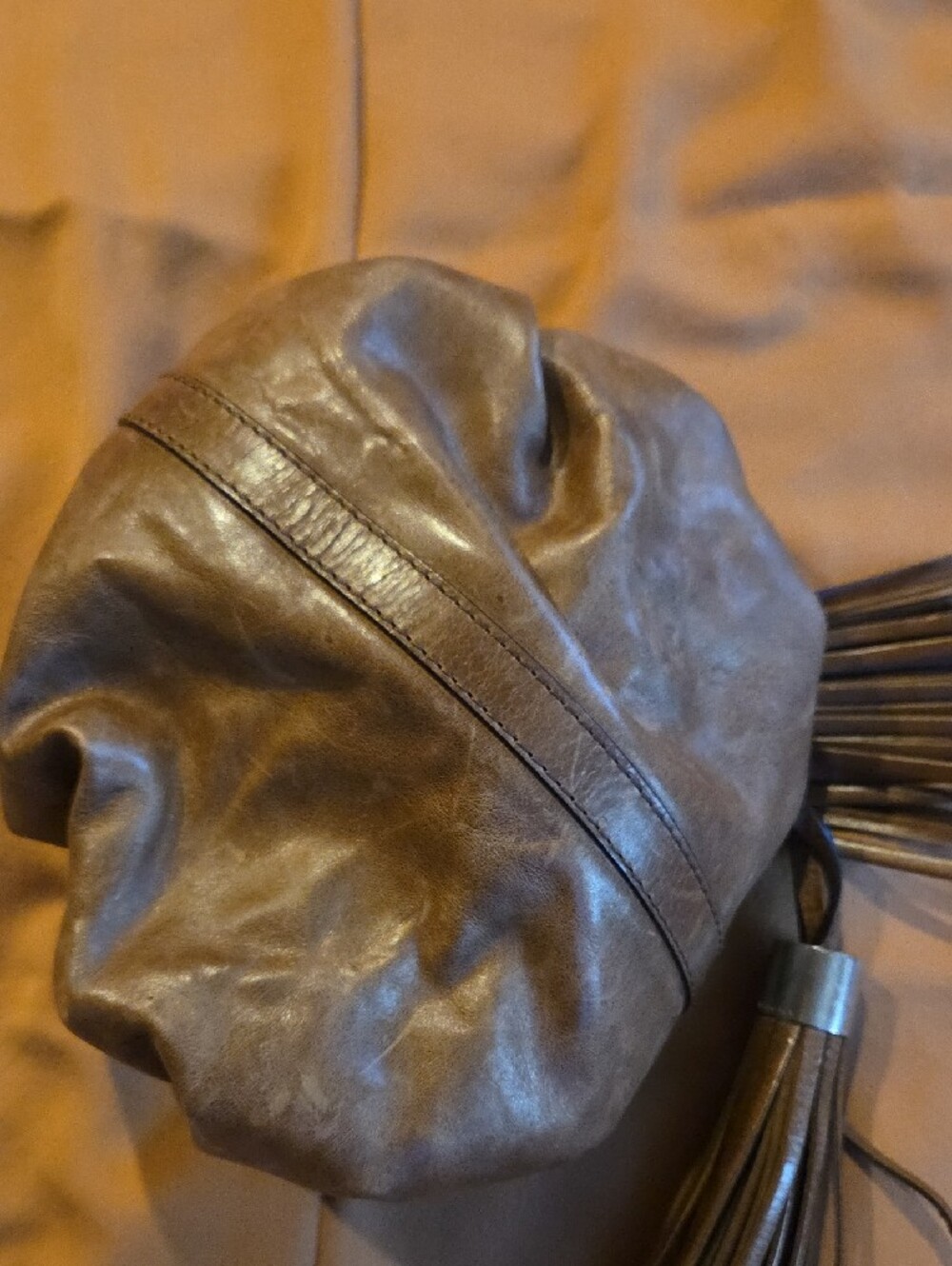 Givenchy Mini Brown Drawstring Tassel Bucket Bag - Picture 4 of 5